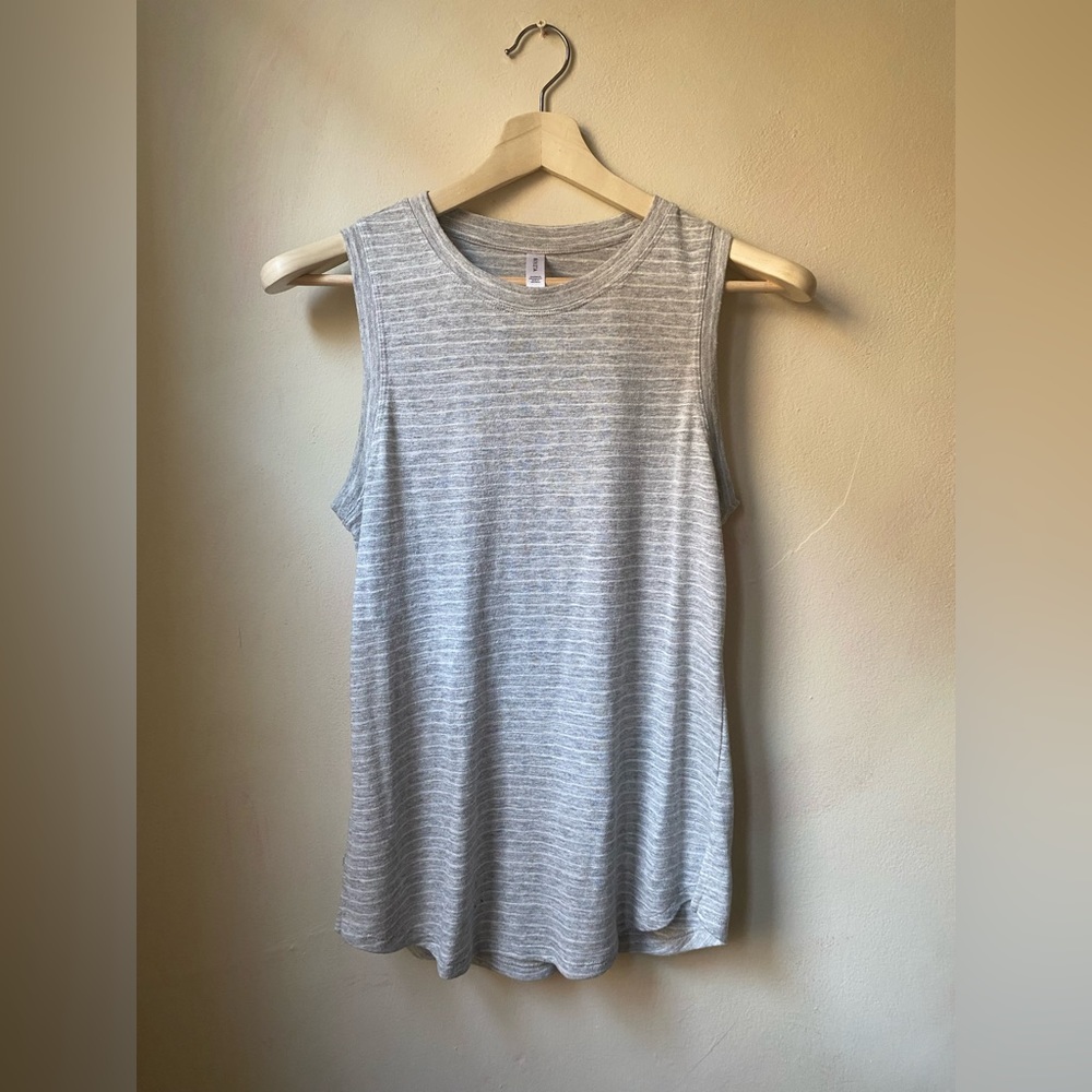 Athleta Grey Striped Long Tank